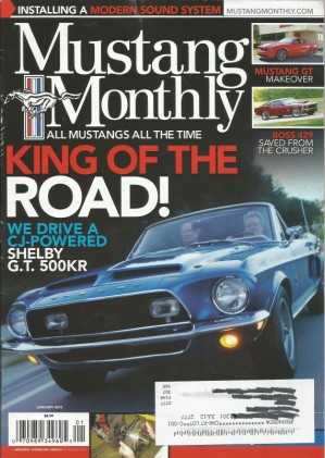 MUSTANG MONTHLY 2012 JAN - W-CODE, GT500KR TESTED, BOSS 429